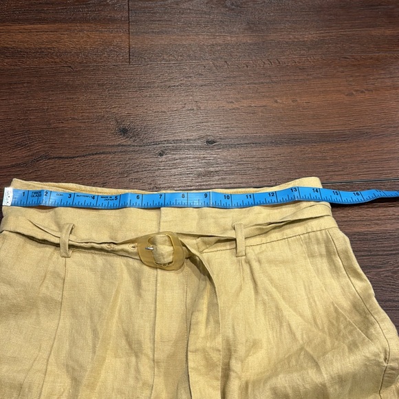 Mango Basics Linen High Waist Pants with Belt and Pockets - Picture 8 of 9